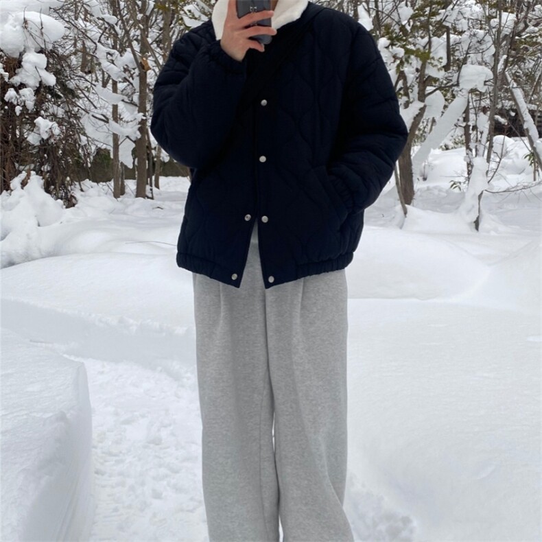 816B-MF803-P118韩压棉保暖棉衣毛领宽松面包服棉袄外套,男装棉衣,星座816B