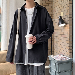 SJ-217-2-CS2415 春夏秋季薄款冰丝长袖衬衫男垂感衬衣外套图片