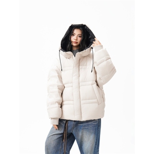 90%绒新标有报告连帽韩版宽松羽绒服上衣Y986/P350 现货图片