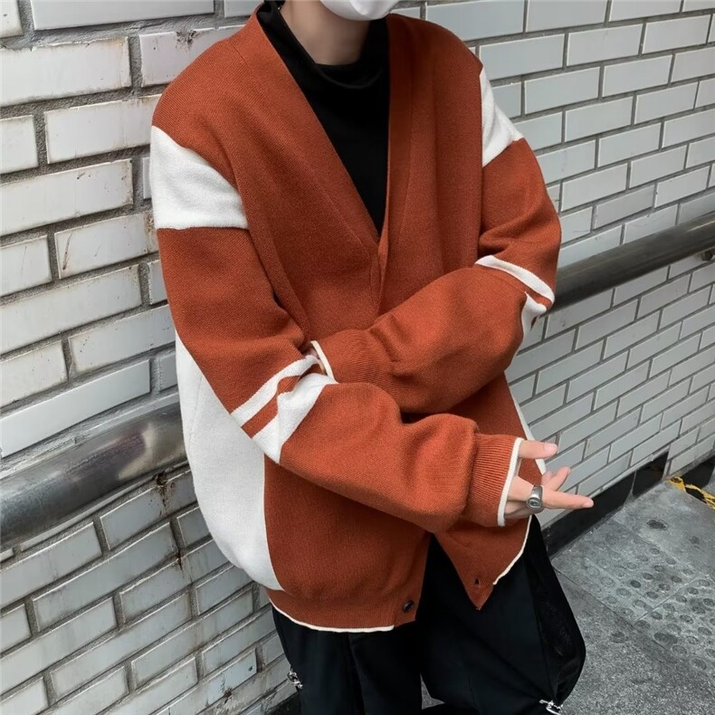 潮牌毛绒兔子刺绣针织衫男女宽松慵懒风百搭情侣毛衣学生上衣,男装针织衫/毛衣,星座716-3