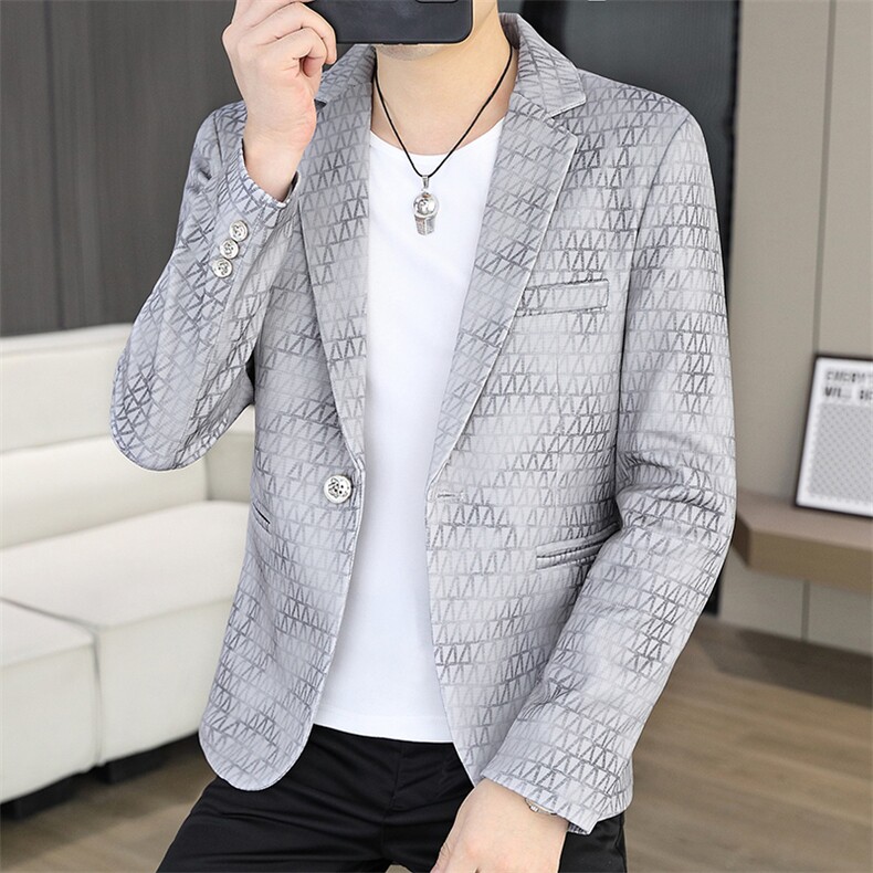 X619-P852025秋季时尚男士格纹小西装青年西服外套,男装西服,星座507A（原星座306B-2）
