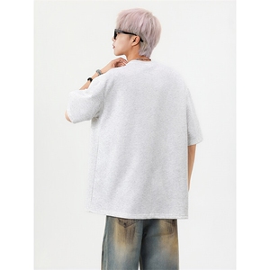 夏季美式高街cleanfit凹凸字母钢印短袖货号T25182P35图片