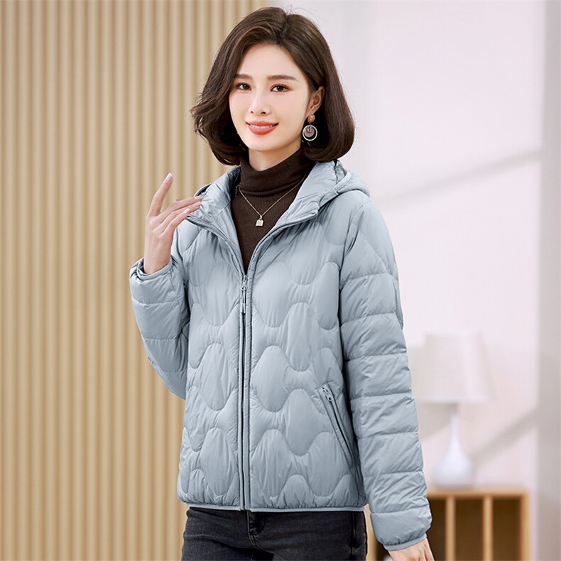 时尚简洁连帽羽绒服通勤好搭配洋气冬装,女装羽绒服,衣之秀