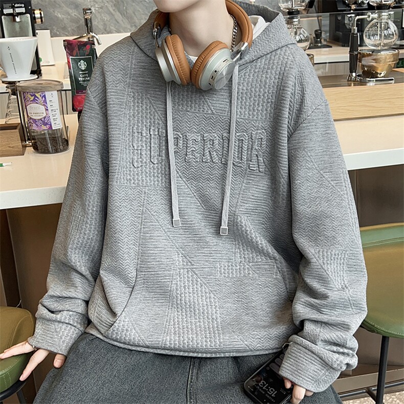 主推L-8XL360克提花大码连帽休闲卫衣男XZ109-W1599款-P43,男装卫衣,星座109