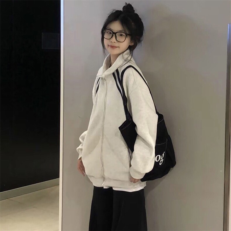 抖音得物高品质二开25秋冬美式重磅结构织带撞色立领卫衣外套W70,男装卫衣,电商A486-1