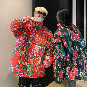 东北大花棉服男女韩版潮流冬季2024冬季保暖ins棉衣外套MF260-P78图片