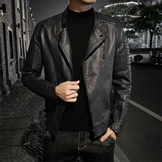 JK779-P98斜拉链皮衣男机车服潮流修身韩版休闲男士外套夹克潮，男装夹克，电商D310B-1