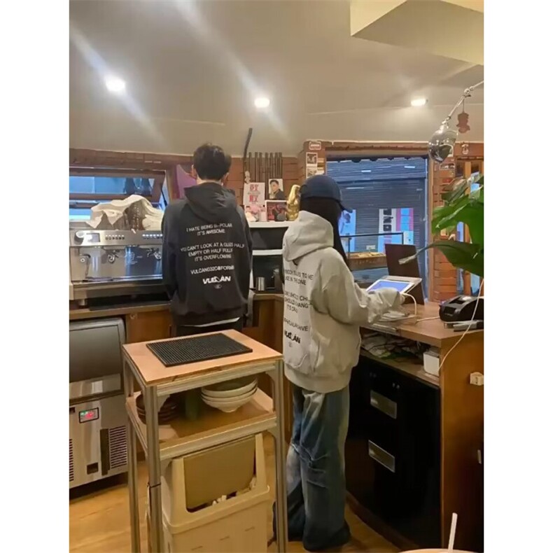 潮流ins气质慵懒百搭日系新款简约华棉400克短宽插肩袖直喷卫衣，男装卫衣，星座506A