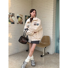 韩版摇粒绒棉服女2025冬装保暖棉衣夹克厚外套N8015-P85网图，男装夹克，电商B245
