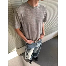 时尚慵懒新款肌理感短袖t恤男夏季美式复古ins潮流流行百搭TX32，男装T恤，星座1116A（原606A-3）