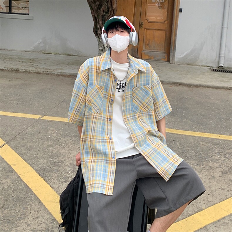 特P35无差价新款夏季时尚潮流百搭衬衫-HC2253日系相机风,男装衬衫,电商A003