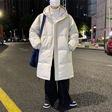 港风夜景标50白鸭绒中长款时尚连帽羽绒服A247-YR150P195控298，男装羽绒服，电商A247