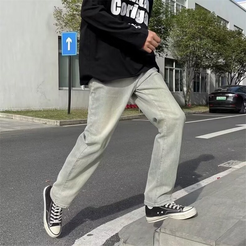 美式牛仔裤男春秋新款休闲直筒裤N959P38,男装牛仔裤,星座1116-2