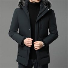 B8286钱塘2020-1冬季男士连帽中长款羽绒服高端90白鸭绒P340，男装羽绒服，钱塘207-1