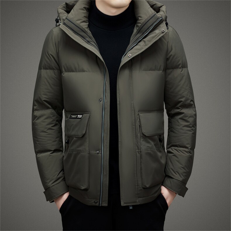 BAMJ-8991钱塘2020-2冬季厚款休闲简约有帽中年男士羽绒服P270，男装羽绒服，钱塘207-2