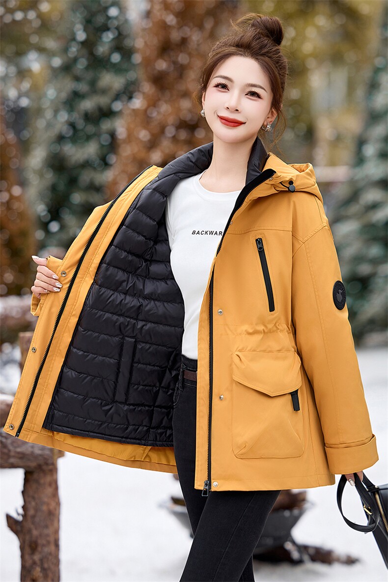 2025新款派克羽绒冲锋外套,女装羽绒服,蓝朵琳