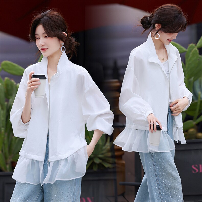 防晒衣女夏季2026年新款薄款长袖百搭时尚短款宽松防晒开衫外套，女装短外套，鑫源服饰