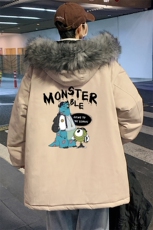 MM48074-P130冬季大毛领棉衣男士大码加厚棉袄男棉服，男装棉衣，电商A040