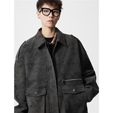 加棉特批100JK2563特P85控158棉服外套男流拉链皮夹克男100聚酯，男装夹克，电商B370