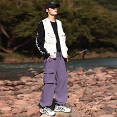 秋季新款户外登山情侣宽松阔腿大口袋休闲百搭工装裤男K06P42，男装工装外套，电商B226-2（原B217-2）