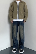 B221美式ins高街加绒加厚牛仔裤LK23134-P65控88加绒P75控98，男装牛仔裤，电商B221