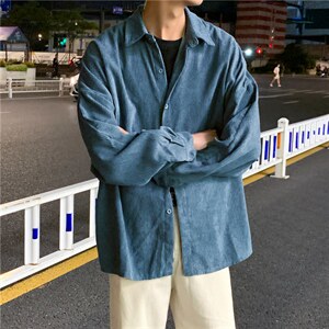 ins潮牌灯芯绒衬衫秋季长袖潮流百搭宽松韩版休闲衬衣 W1676-P36图片