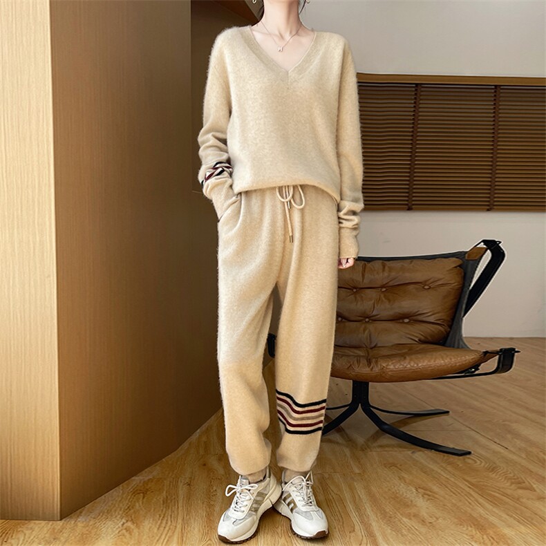 2025年秋季新款百搭五道杠套头衫，女装羊毛衫，新胜羊绒