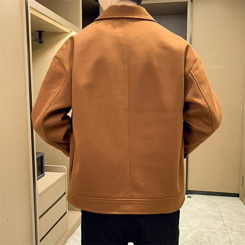 新款呢子大衣秋冬妮子毛呢夹克外套常规批135。A236-JK-5037-P145,男装夹克,电商A236