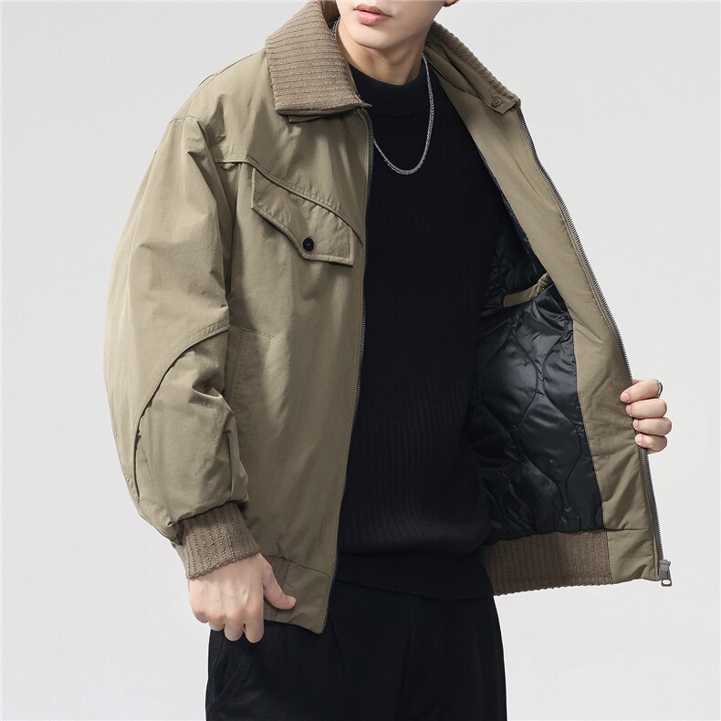 GENIOLAMODE美式可拆卸加厚保暖棉服翻领外套男秋冬棉袄工装夹克,男装棉衣,电商D215
