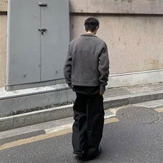 网图A2323TP65-秋冬新款正肩高领拉链开衫毛衣男宽松针织衫外套，男装针织衫/毛衣，电商B241
