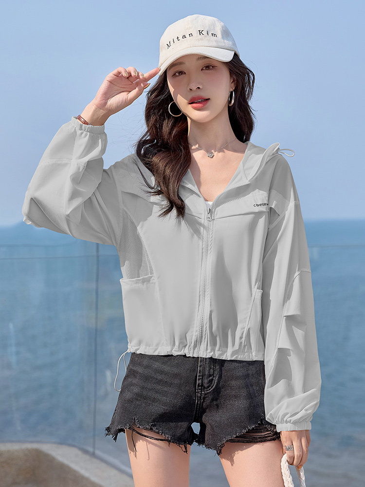 休闲防晒衣女短款2025夏季新款透气防紫外线防晒服巨好看的薄外套,女装防晒衣,以桐