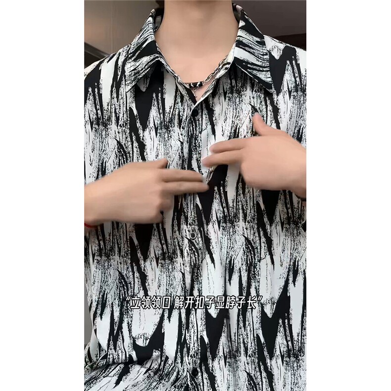 短袖衬衫男+短裤男套装男100%聚酯纤维M-5XL大码TZ78721P50控98,男装牛仔裤,星座226-1
