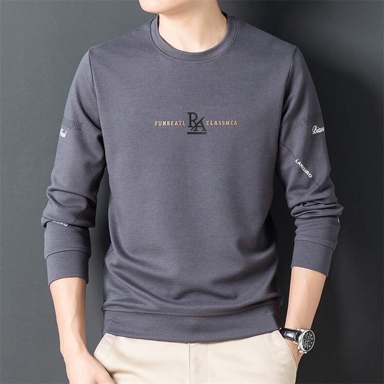 SV60909男式2023秋季新款长袖T恤男韩版商务休闲男装卫衣P66,男装卫衣,电商B360