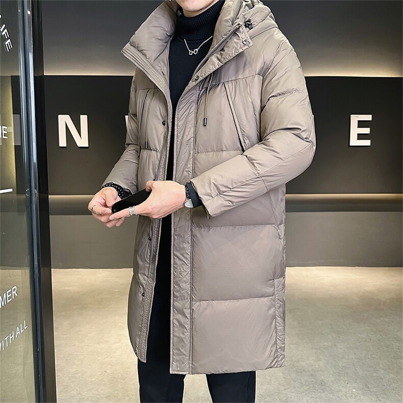店主风新款2025冬季纯色百搭中长款连帽羽绒服B338-0018-P235,男装羽绒服,电商B338