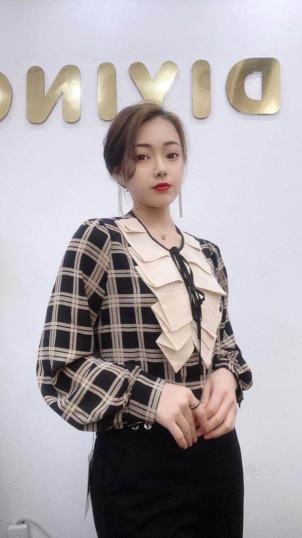 春季韩系格子衬衫，女装衬衫，帝瀛 DY