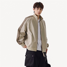 立领开衫夹克男2026新款拉链卫衣条纹运动休闲外套JK02567-P75，男装夹克，星座308B-2