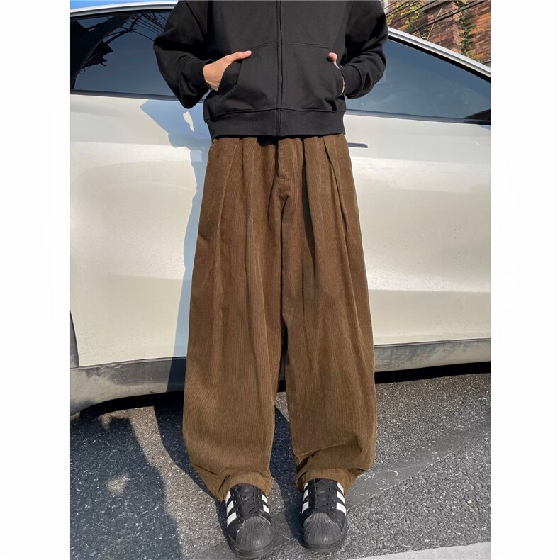复古休闲拖地裤男士韩版潮流ins男女同款直筒阔腿高街痞帅哈伦裤，男装休闲裤，星座601-1