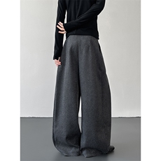 老钱风高品质重磅毛呢花色立体褶皱弯刀裤MN83P68，男装休闲裤，星座512-1（原513-3）