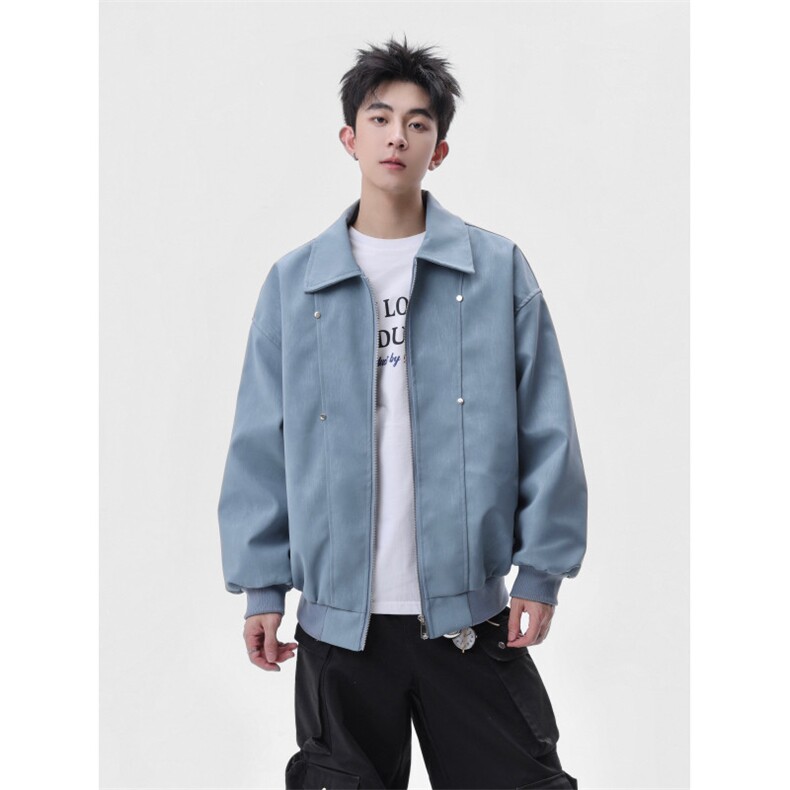 档口美式翻领纹理感PU皮夹克皮衣机车服外套JK508-P70,男装夹克,星座1213