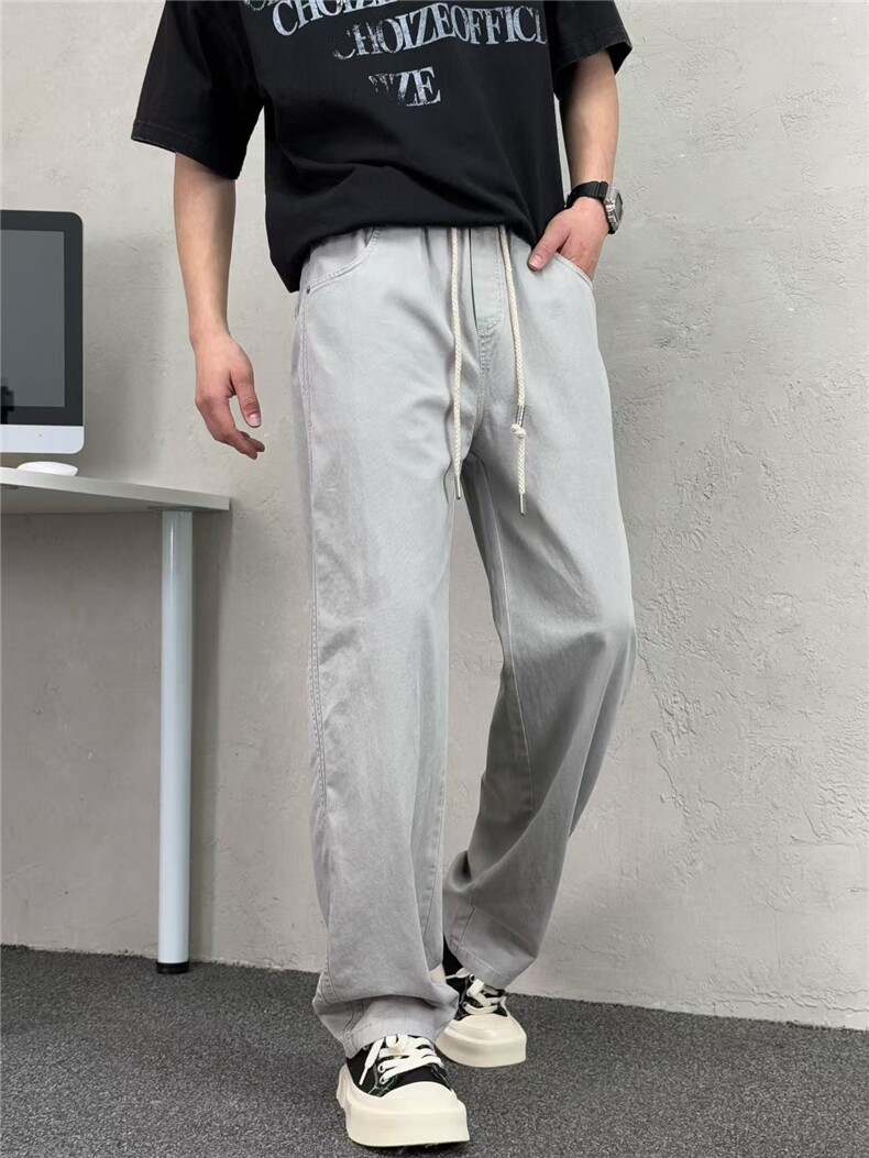 牛仔裤男士美式春季直筒宽松休闲高级感休闲长裤子,男装休闲裤,宸诺服饰