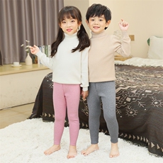 秋冬季半毛保暖贴身平面中厚款童裤打底裤男女，童装裤子，群鹿羊绒
