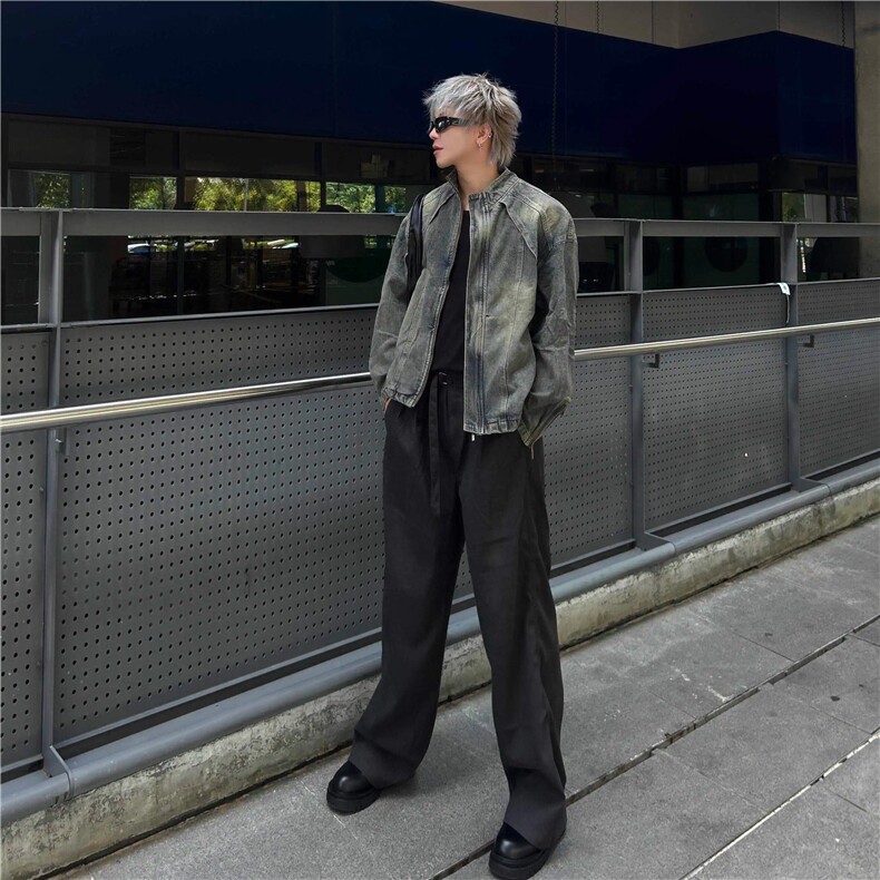 设计感牛仔外套男春秋款美式复古cleanfit水洗牛仔衣夹克JK03,男装夹克,星座1116A（原606A-3）