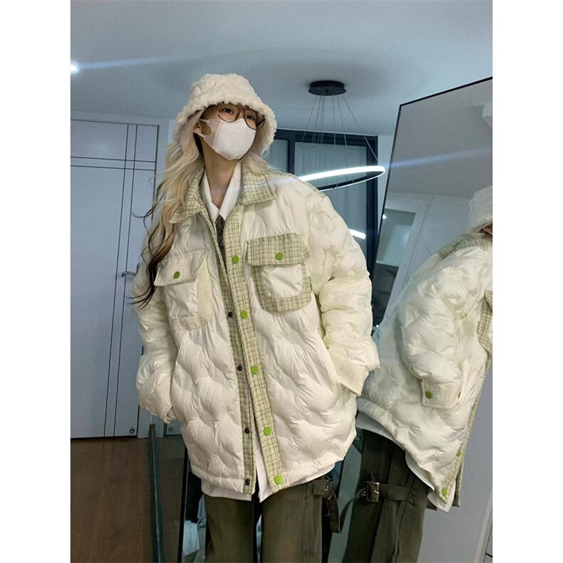 韩版小众小香风潮牌棉衣高级设计感男女米色短款棉服MW367,男装棉衣,星座1116A（原606A-3）