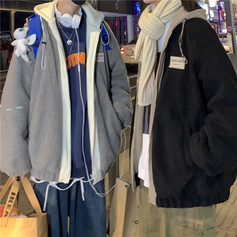 B225-W1024-P98-X118-拼色羊羔毛棉服-聚酯纤维,男装棉衣,电商B225