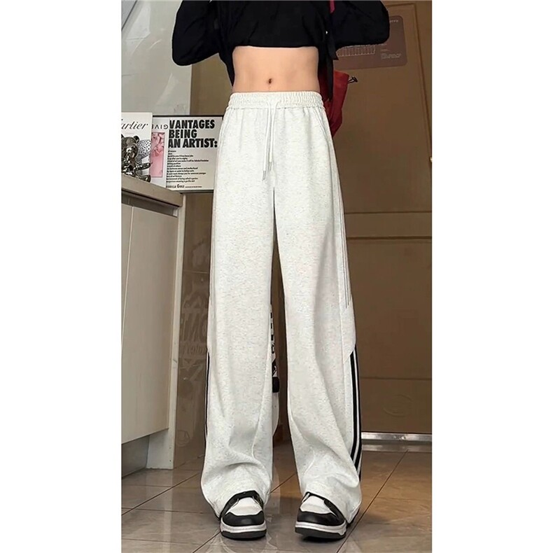 美式三条杠运动休闲裤男秋季高街vibe篮球裤子cleanfit条纹直筒裤,男装休闲裤,星座516A