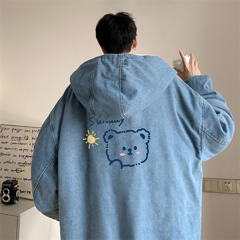 控价158牛仔棉衣男大码加绒羊羔绒牛仔棉服男棉袄NM53309-P140,男装棉衣,电商A040