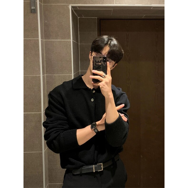 网图有货polo领针织打底翻领毛衣男套头宽松纯色毛衫A146-P50,男装针织衫/毛衣,星座1505