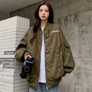 A098-P88 复古设计感棒球服秋季ins美式街头宽松百搭夹克外套图片