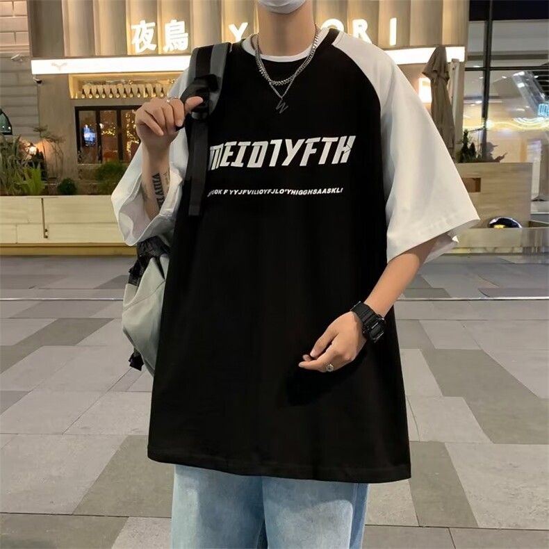 标准T恤青春流行ins夏季潮五分袖新款XW21P28,男装T恤,星座1116-2
