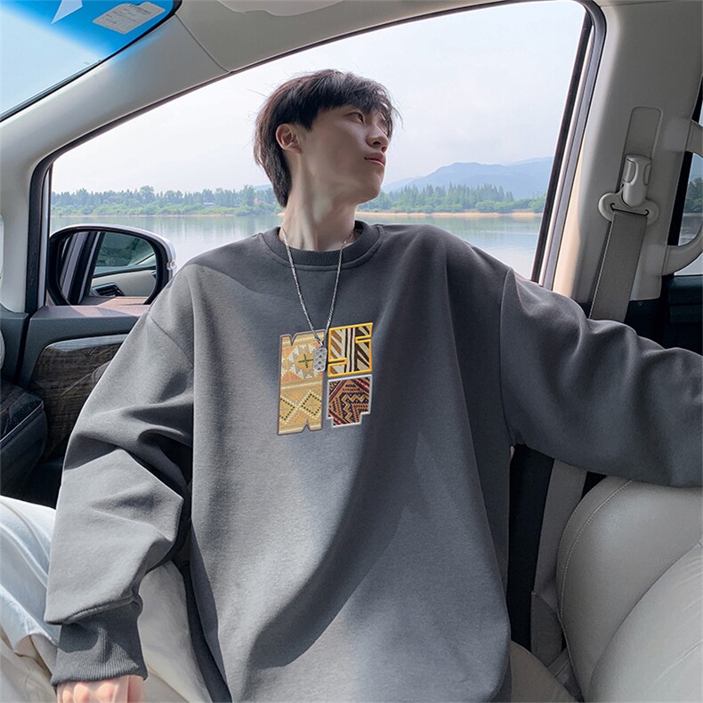 抖音品质秋季新款仿棉圆领卫衣wycm3888-特批28控49,男装卫衣,星座605(原A050)